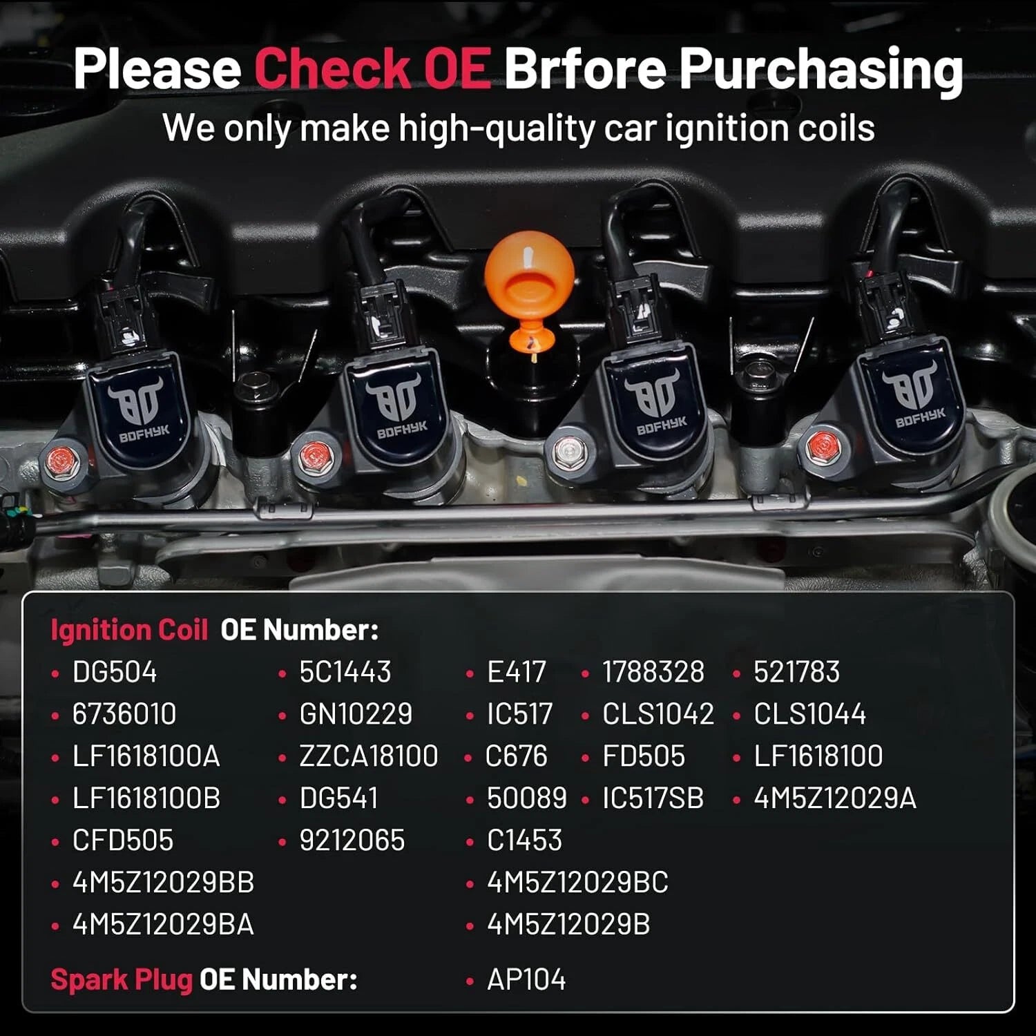 Set of 4 Ignition Coils and Spark Plugs for Ford Fusion Mercury