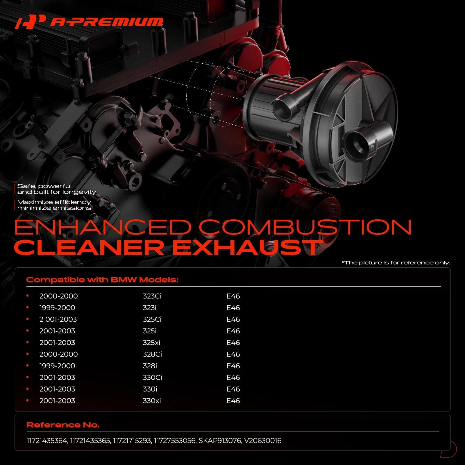 Secondary Air Injection Pump for BMW E46 323Ci 325i 328i (1998–2006)