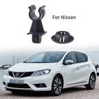 2X Black Plastic Hood Prop-Rod Support Clamp Grommet Clips for Nissan