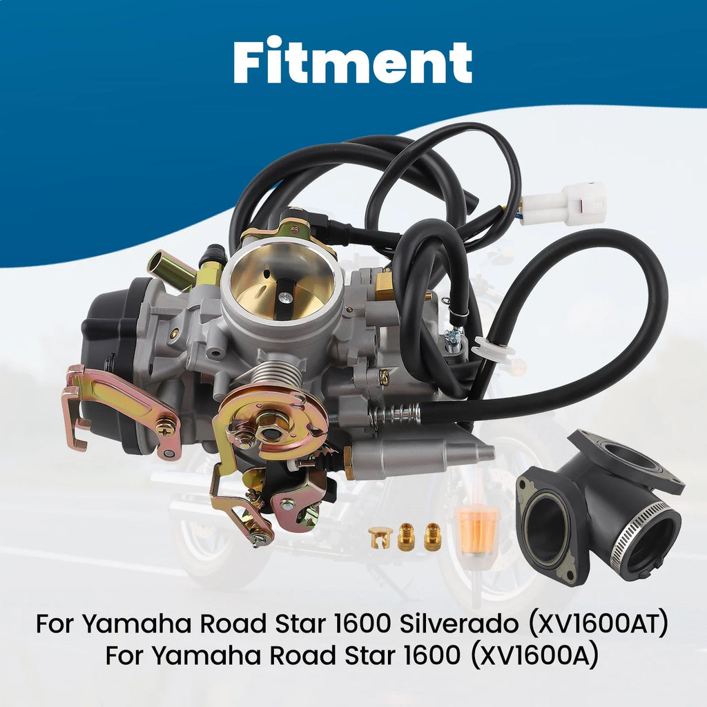 Carburetor & Intake Manifold for Yamaha Road Star XV1700 (2002–2014) XV1600 (1999–2003)