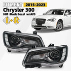 HID Headlight Pair for Chrysler 300 (2015–2018) AFS Black Bezel