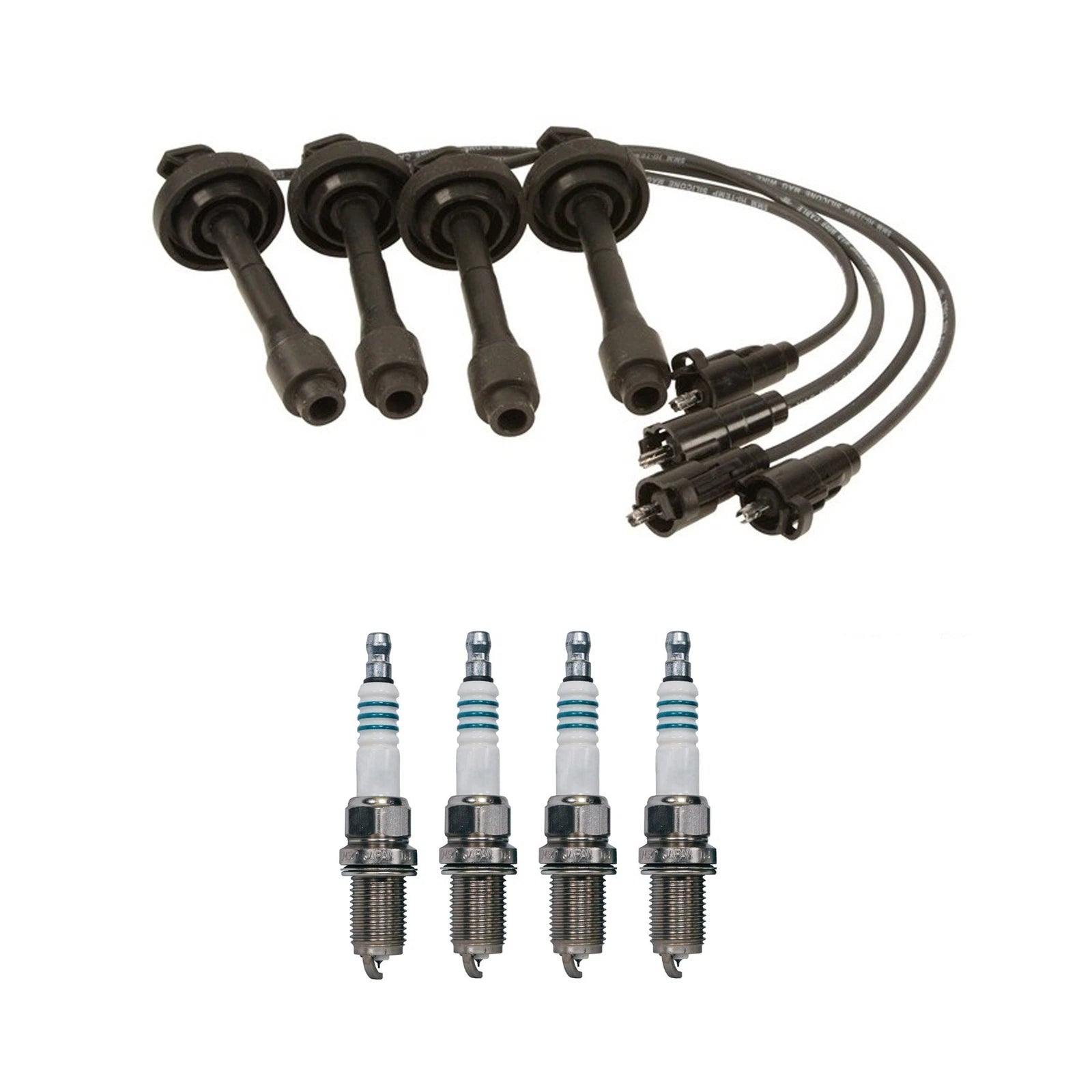 Denso Wire Set & 4 Iridium Power Spark Plugs for Chevy Toyota 1.8L