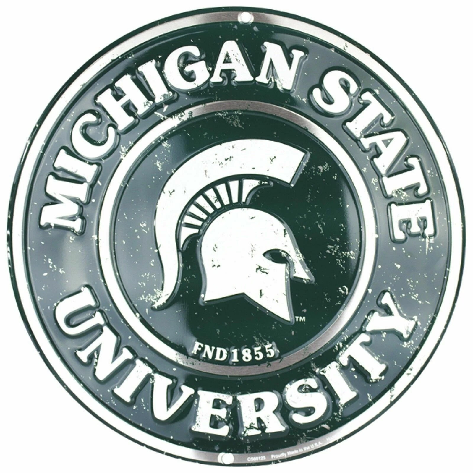 Michigan State University Spartans Embossed Metal Sign (12")