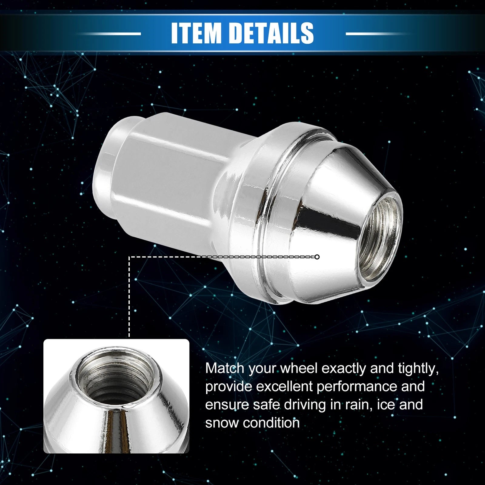 12 Pcs Wheel Lug Nuts M14x2.0 for Ford Expedition F-150 