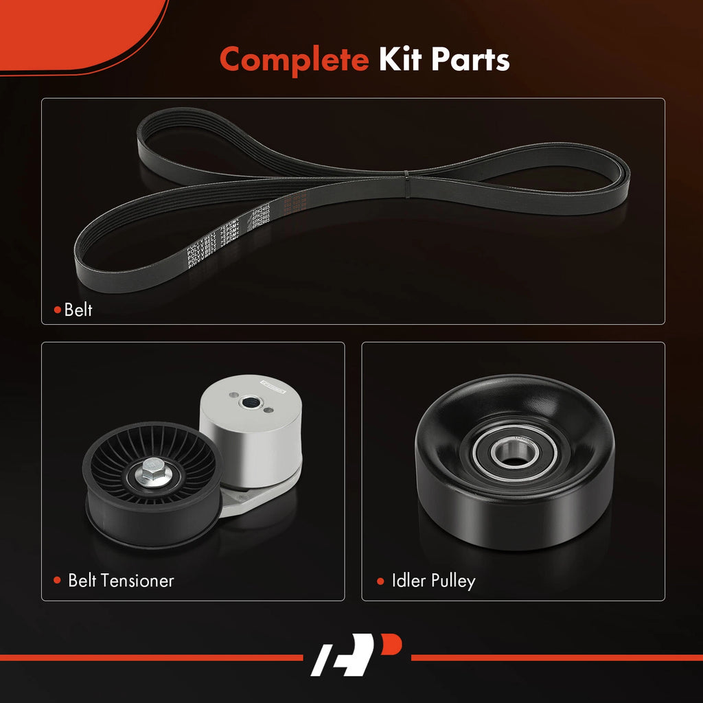 3X Serpentine Belt Drive Component Kit for Chevrolet C1500 (1990–1999)