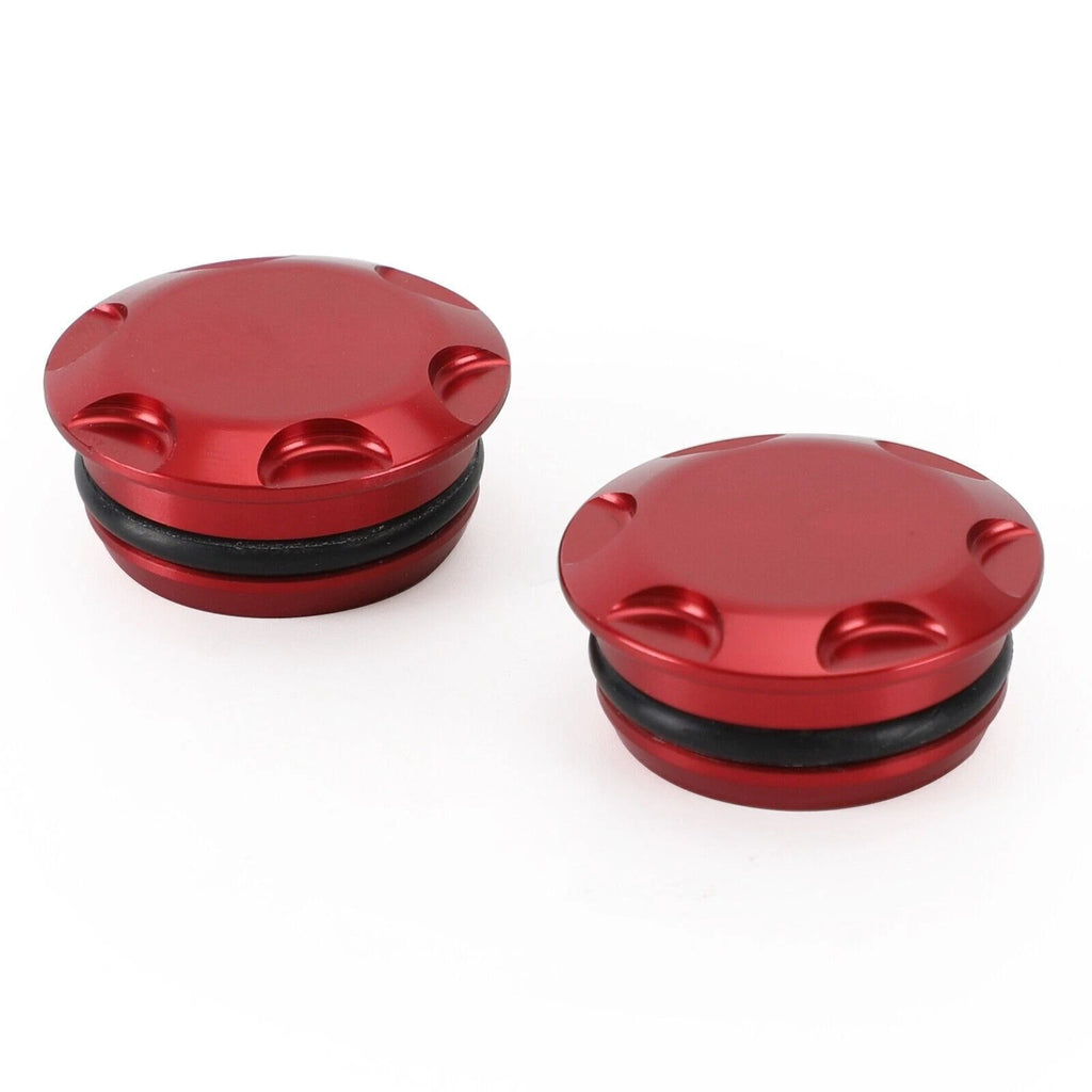 CNC Aluminum Side Frame Plugs for Kawasaki Ninja 400 250R (2018–2022) RED LD