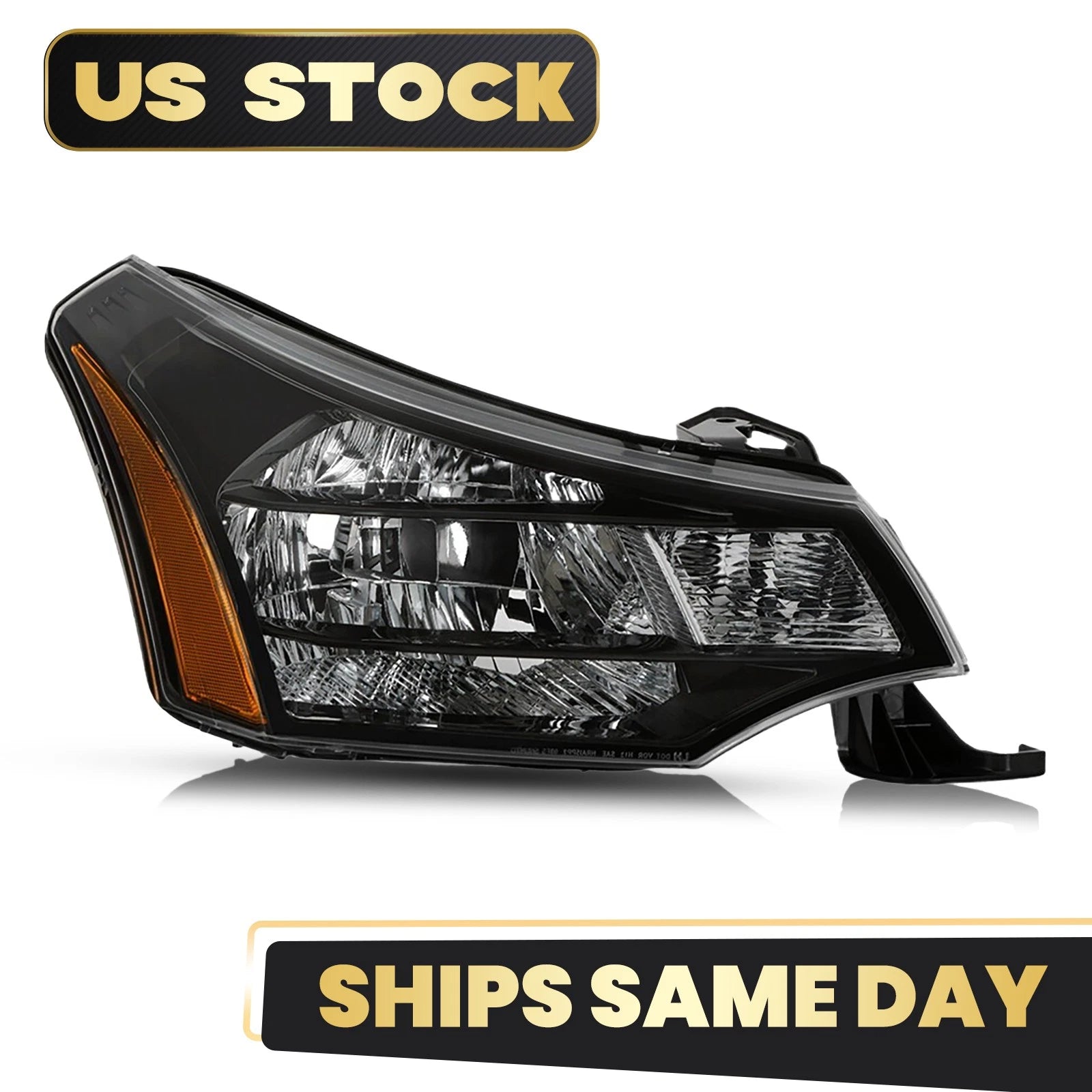 Halogen Headlight for Ford Focus (2009–2011) Black Right Passenger Side
