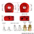 Red Aluminum Oil Filter Cooler Sandwich AN10 Block Adapter Plate for Universal