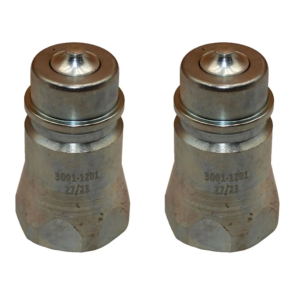 2X Pioneer Hydraulic Male Tip 1/2" Body x 1/2" Female NPT Poppet Nipple