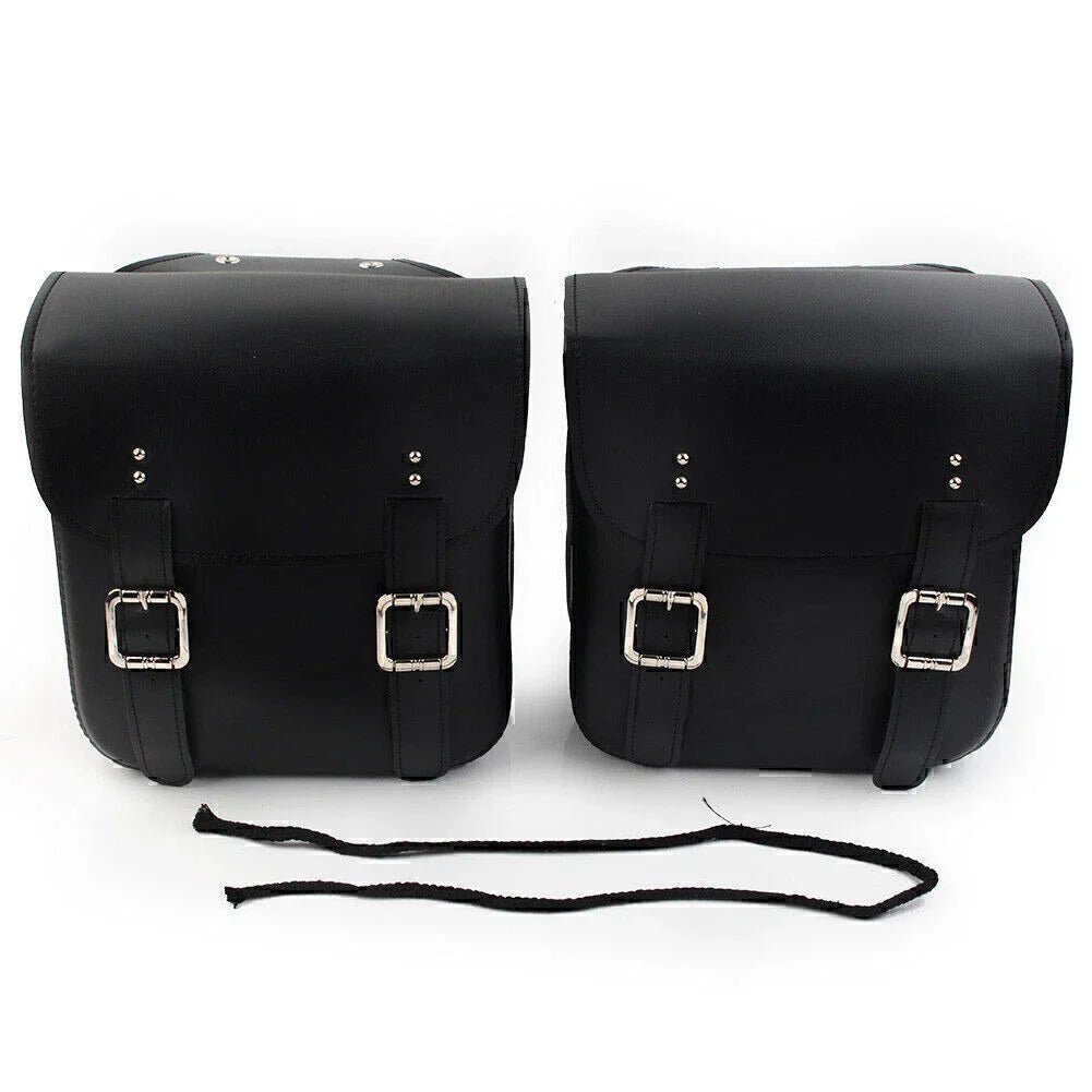 Black Motorcycle Leather Side Saddle Bags for Harley Sportster XL883/1200