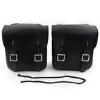 Black Motorcycle Leather Side Saddle Bags for Harley Sportster XL883/1200