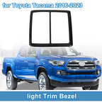 Front Row Headlight Trim Bezel for Toyota Tacoma (2016–2023) Carbon Fiber Black