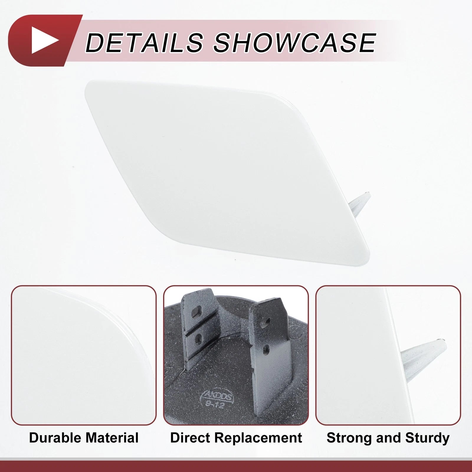 Front Right Washer Nozzle Cover Cap for Audi A6 (2009–2010) 1 Pcs White