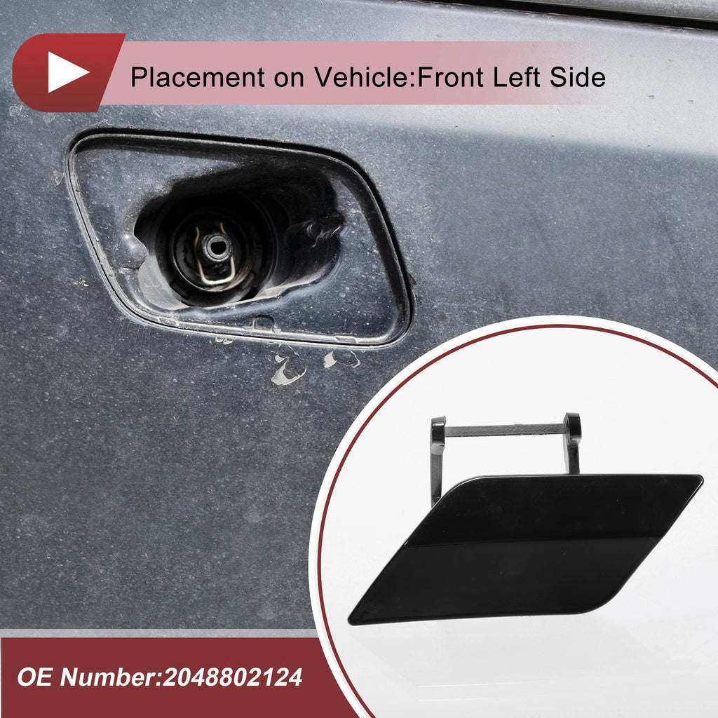Front Left Washer Nozzle Cover Cap for Mercedes-Benz C350 (2008–2014) Black
