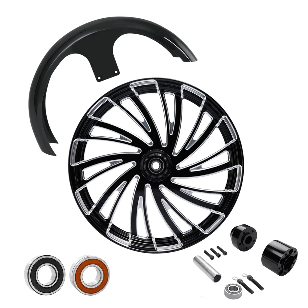 26" Front Wheel Rim for Harley Touring Glide (2008–2025) - Single Disc Hub & Fender
