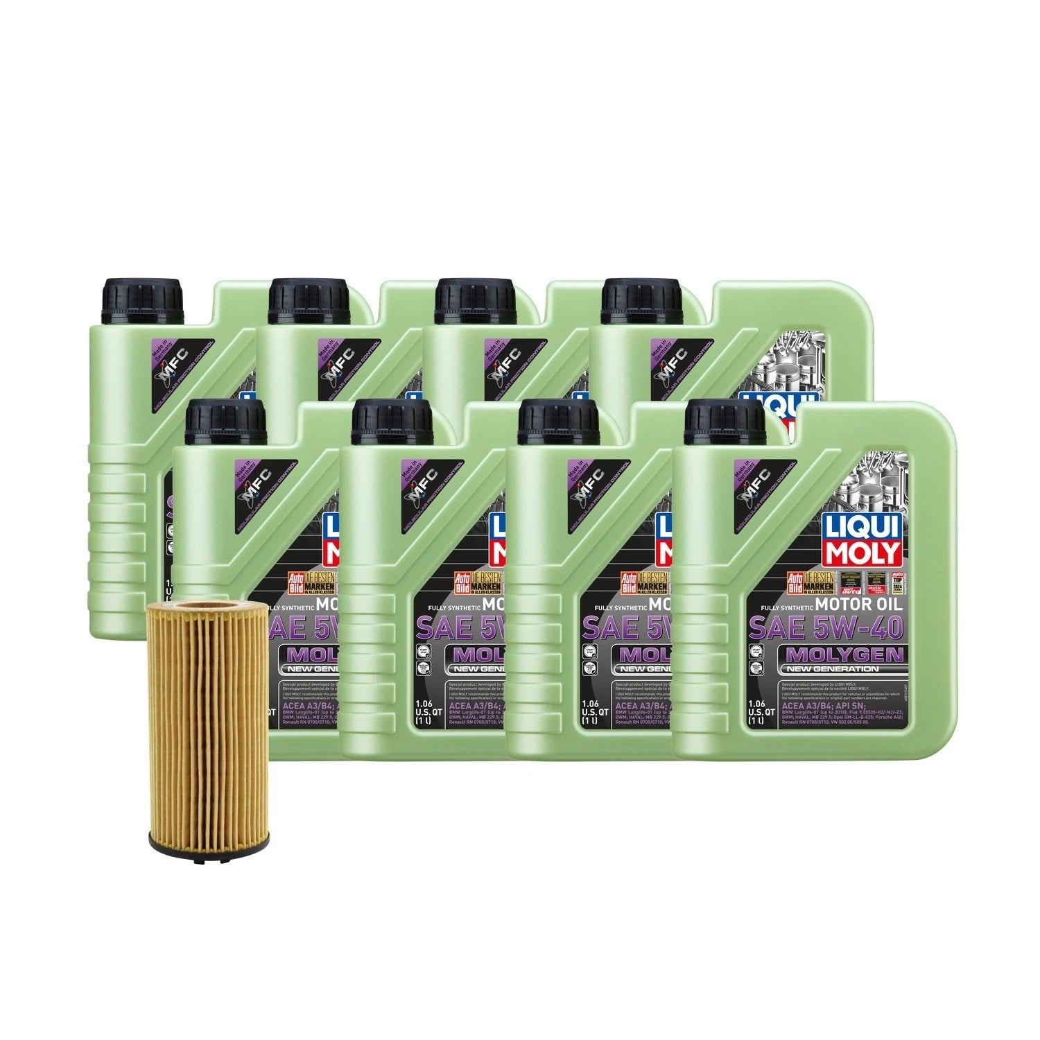 Oil Change Kit 5W-40 for Audi A8 Quattro (2000–2002) - 8L Liqui Moly Molygen