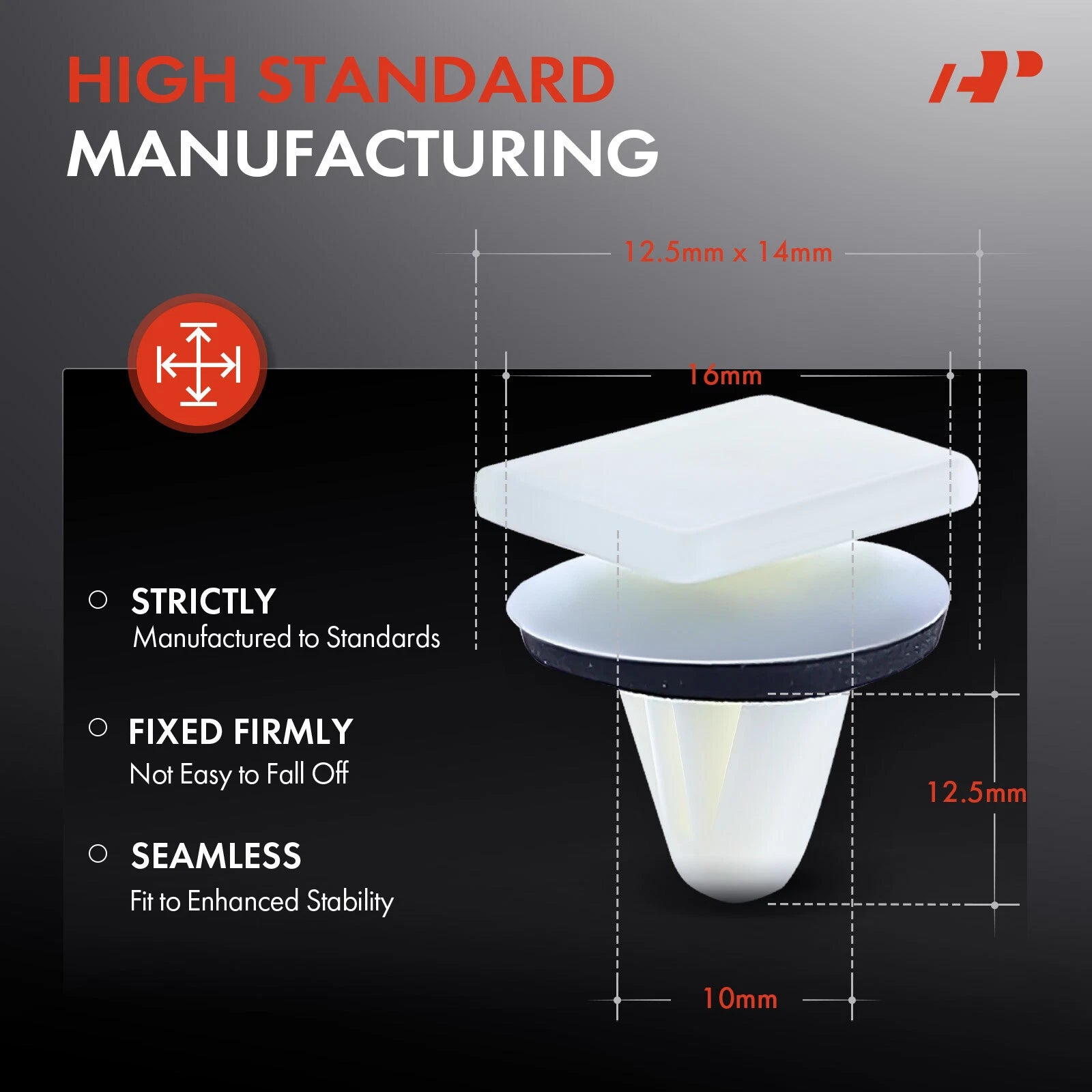 50Pcs 10mm Moulding Trim Clips for Hyundai Kia