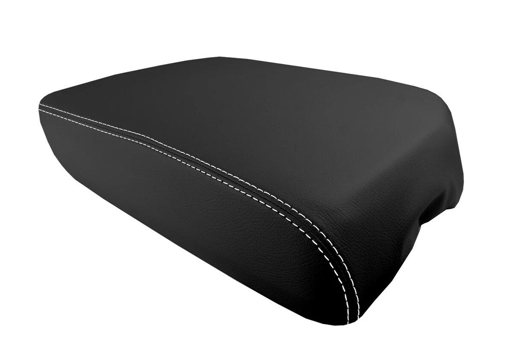 Leather Console Lid Armrest Cover for Toyota Sequoia (2008–2022) White Stitch