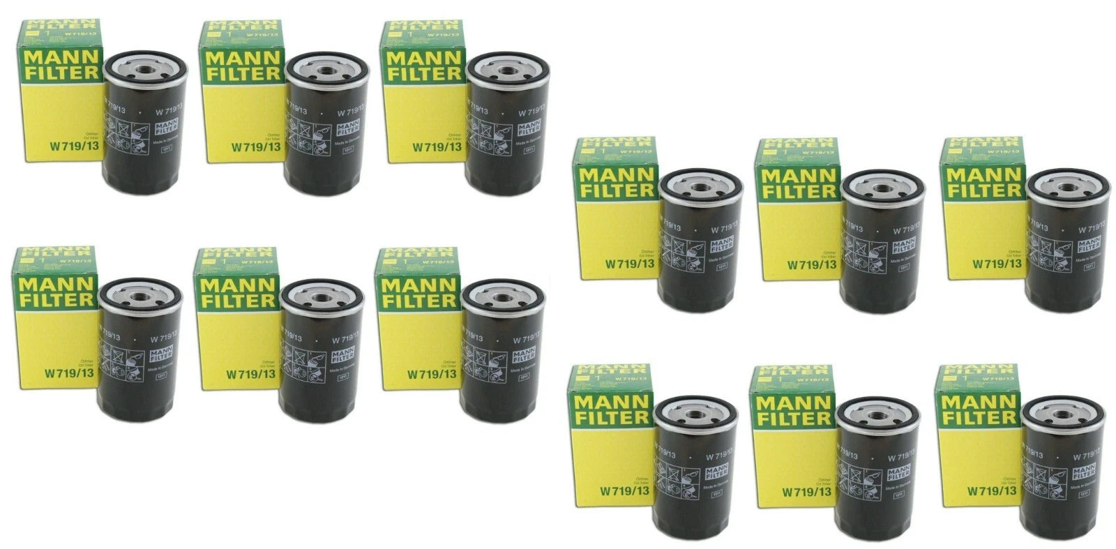 Set of 12 Engine Oil Filters for Mercedes W124 W126 W201 190E 300E