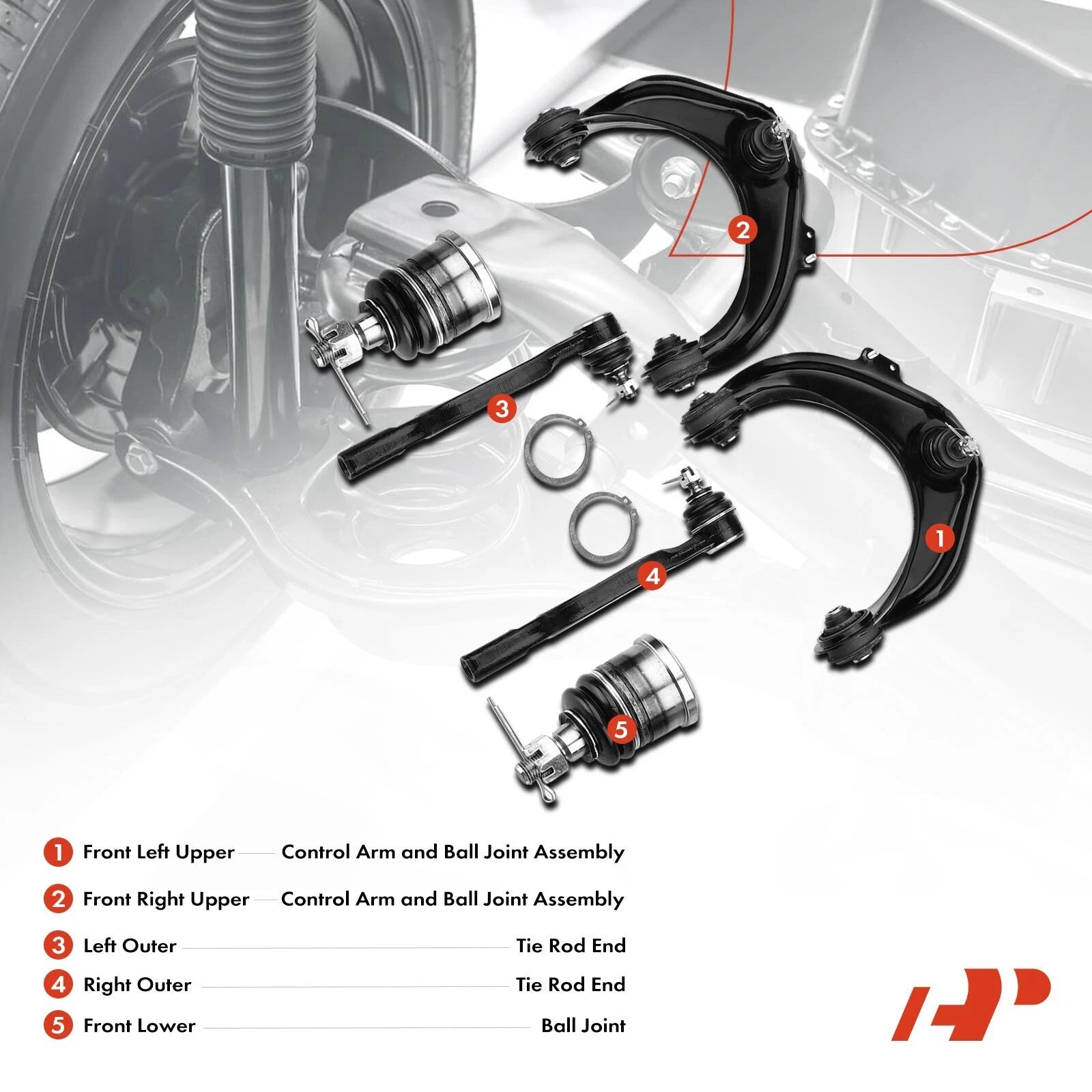 6X Front Control Arm Tie Rod End for Honda Accord (1998-2002)