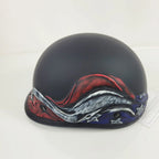 Dull Black DOT Half Helmet for Harley Davidson (2010–2023) - USA Flag XL