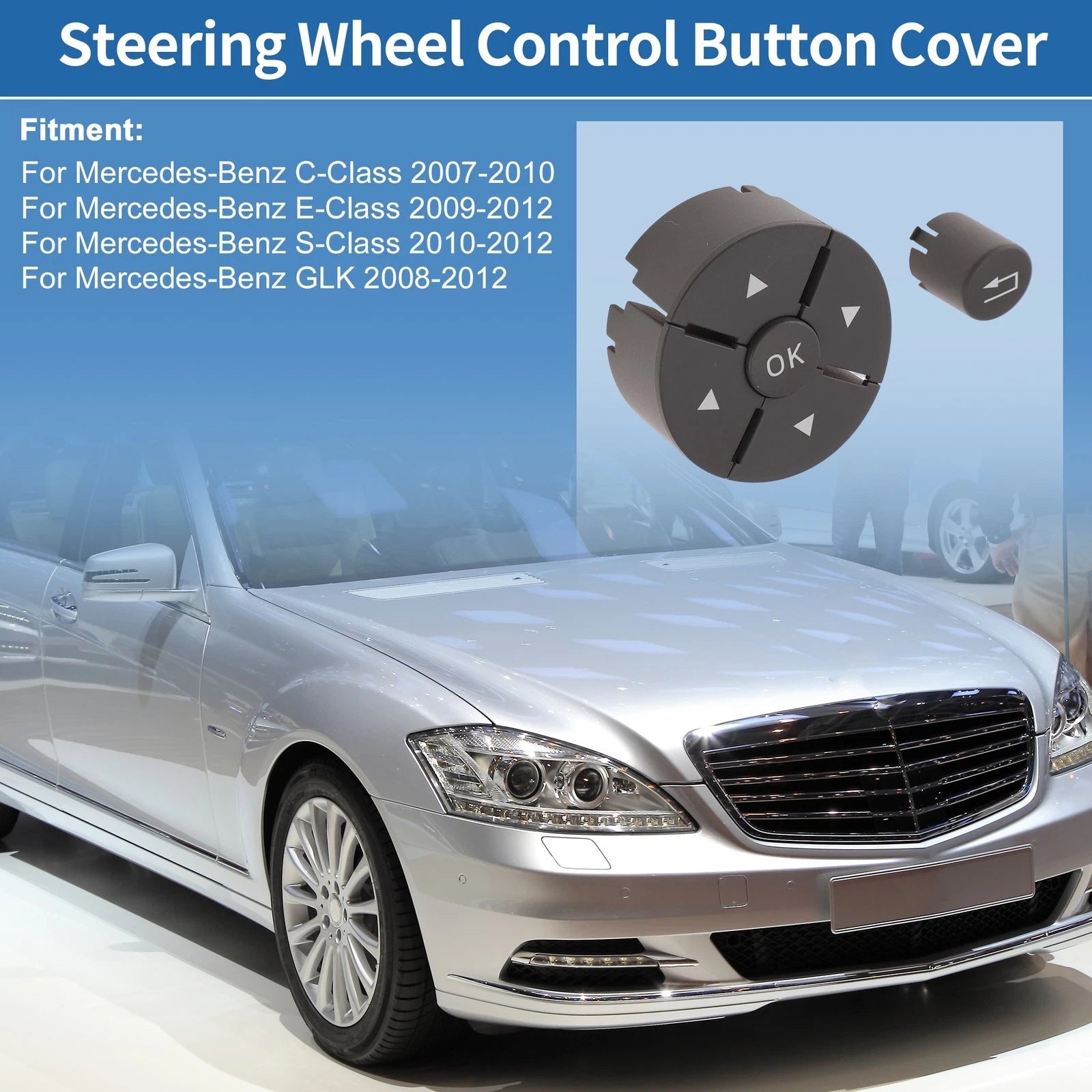 Steering Wheel Control Button Cover for Mercedes-Benz C-Class (2015–2021)