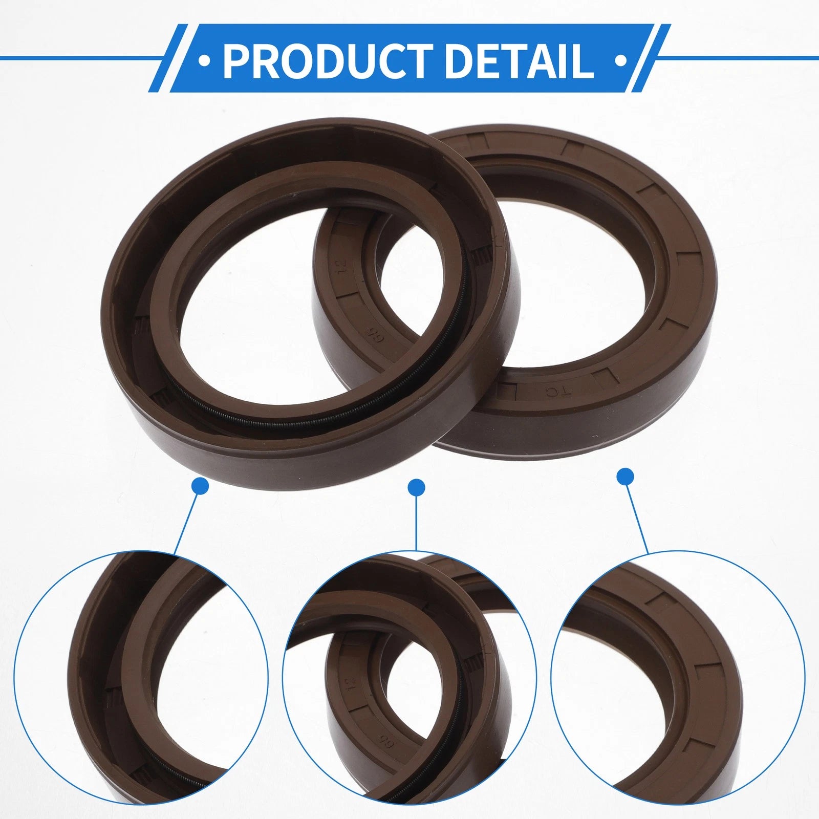 2X Oil Seal Rotary Shaft Seal FKM Rubber 45x65x12mm for Various Models 