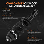 2X Front Quick Complete Struts & Coil Spring Assembly for Honda Fit (2006–2008)