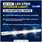 24.5" LED Strip Light for RV Interior Lighting (12-30V)
