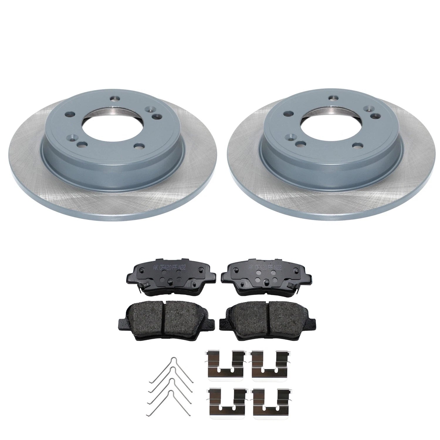 Set of 2 DuraGo Rear Rotors & Akebono ProACT Ceramic Pads for Elantra GT (2013–2017)