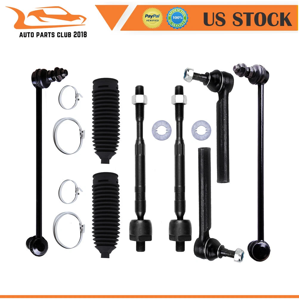 Set of 8 Front Steering Tie Rod Ends for Nissan Murano (2003–2004)