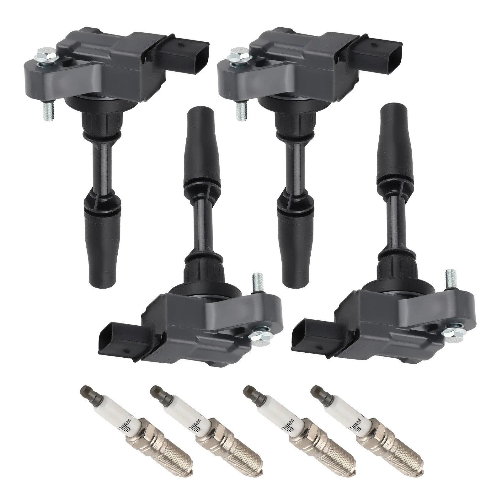 Set of 4 Ignition Coils + Spark Plugs for Cadillac ATS CT6 CTS L4 2.0L