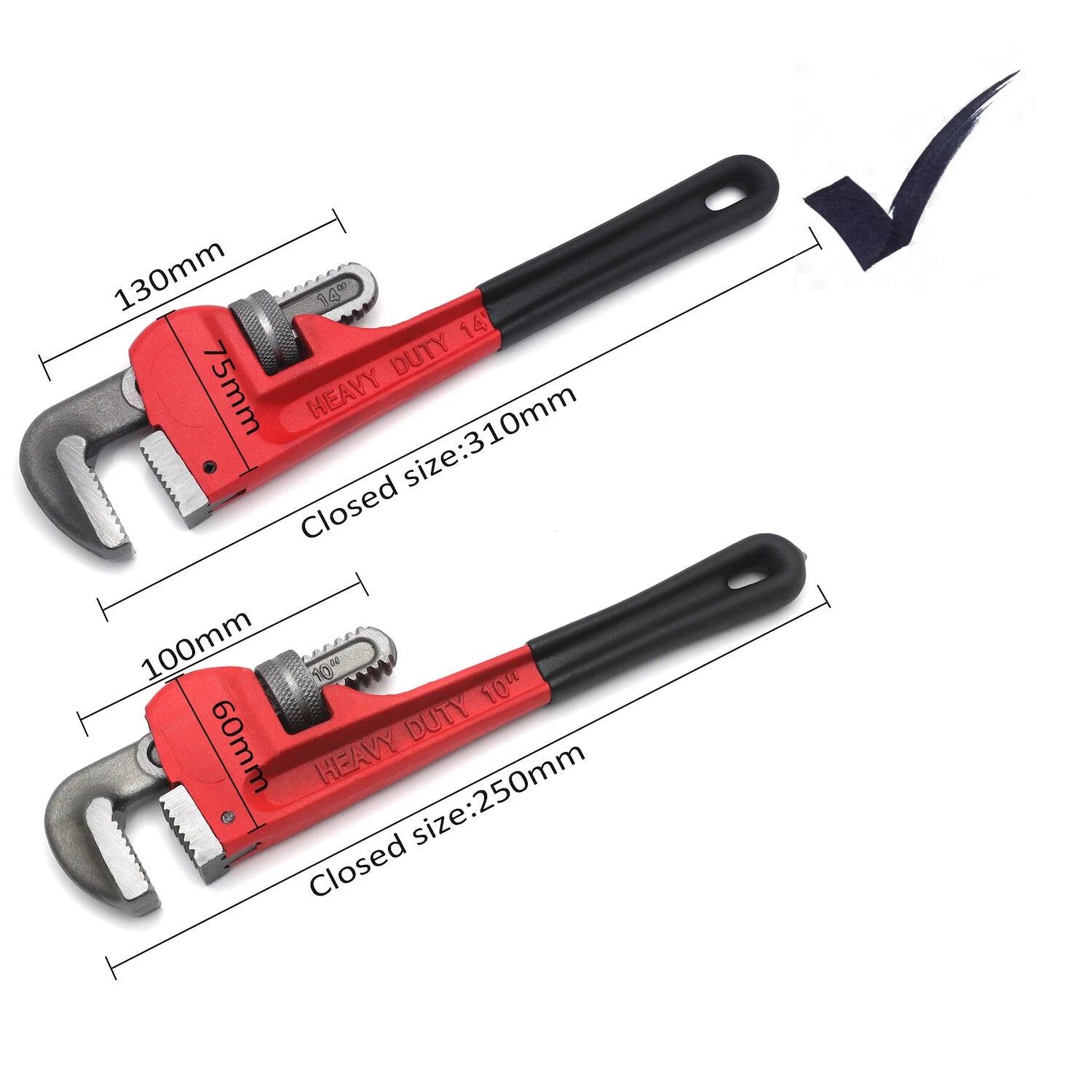 14in Cast Iron Straight Pipe Wrench Heavy Duty Adjustable Spanner