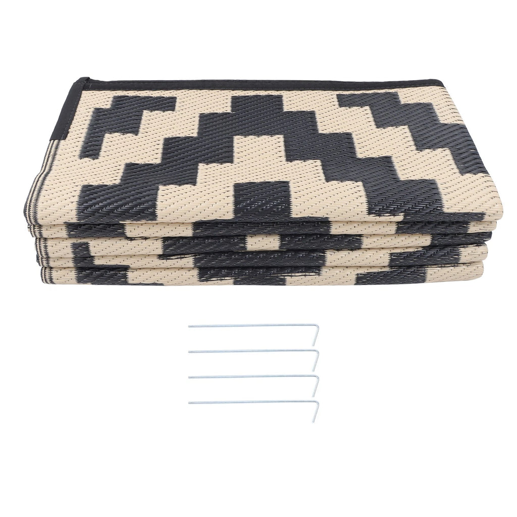 Waterproof Outdoor Rug 8x10 ft for Camping RV Deck (Plastic Straw)