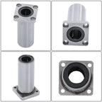 Set of 4 Square Linear Bearings for LMK16UU (16mm Bore)