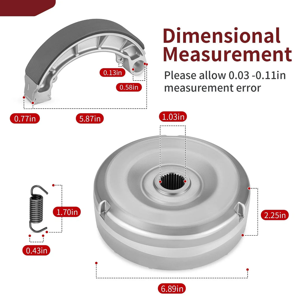 Rear Brake Drum Hub with Shoes for Honda Rancher 400 TRX400FA/FGA (2004–2007)