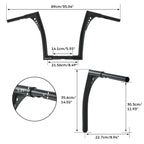 14" Rise Ape Hangers Handlebar for Harley FLST FXST Sportster (Custom)