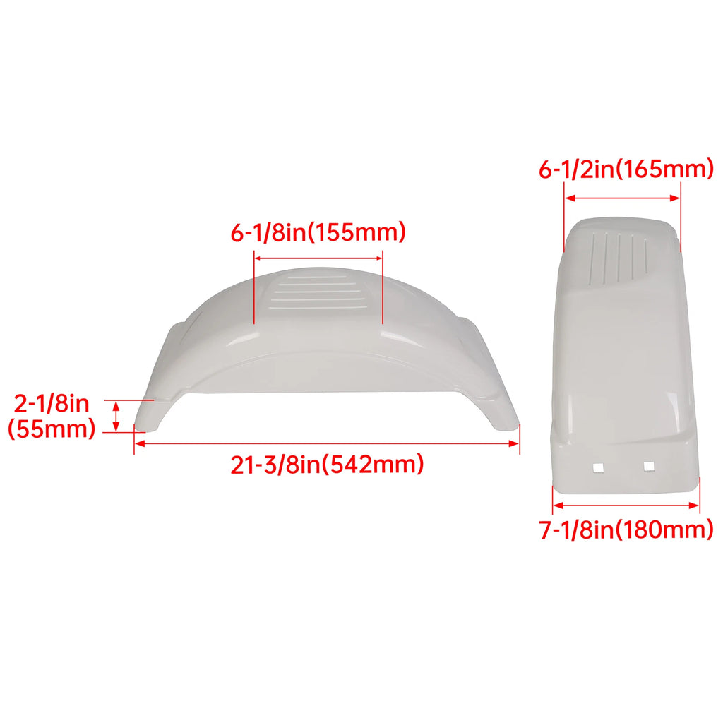 Pair of Trailer Fenders for Single-Axle (8"-12" Wheels)