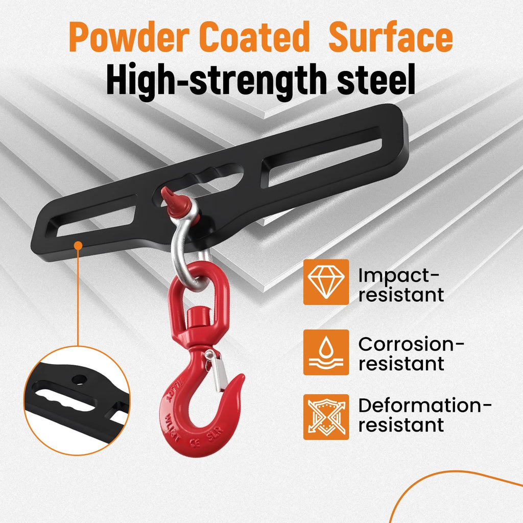 Double Fork Hook Attachment for Standard Forklift (360° Rotating, 6600LBS)