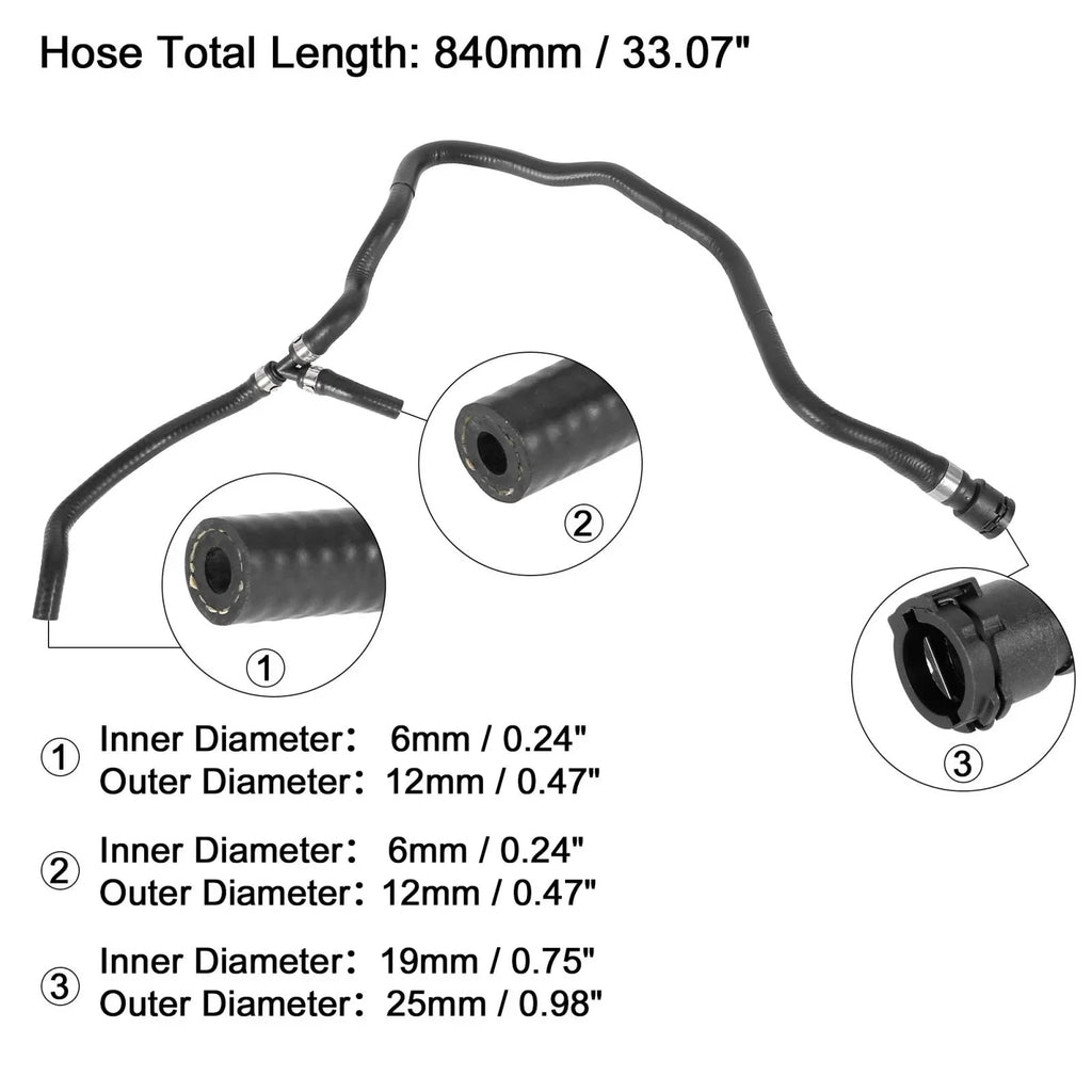 Radiator Coolant Water Hose from Expansion Tank for BMW 750i (2006-2008)