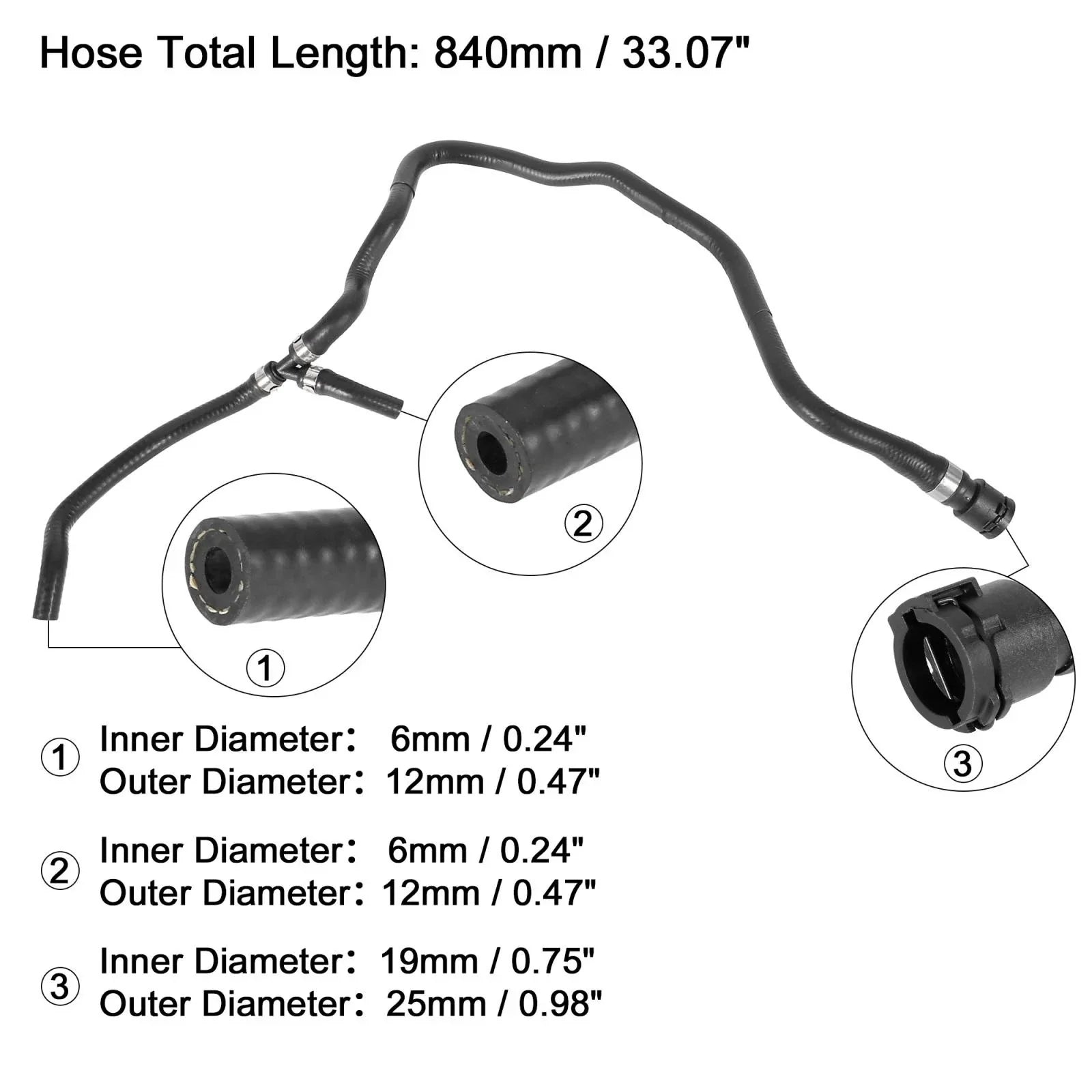 Radiator Coolant Water Hose from Expansion Tank for BMW 750i (2006-2008)