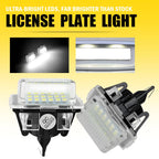 2X Rear LED License Plate Light Lamps for Mercedes Benz C-Class (2007–2011)