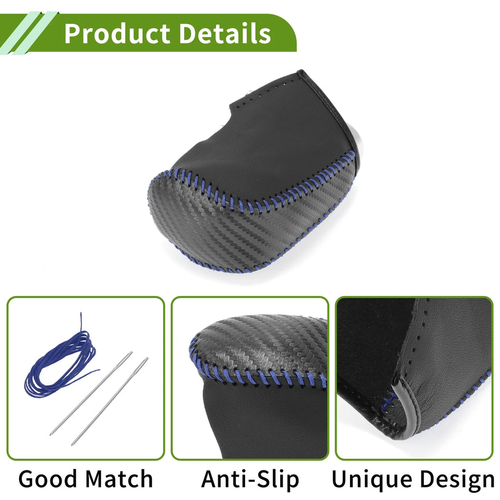 Gear Shift Knob Cover for Nissan Altima (2013–2018) Black Carbon Fiber Blue