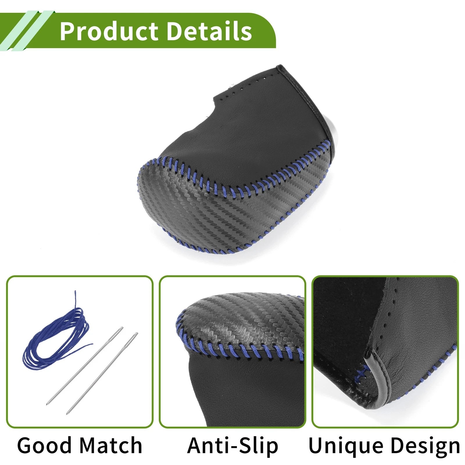 Gear Shift Knob Cover for Nissan Altima (2013–2018) Black Carbon Fiber Blue