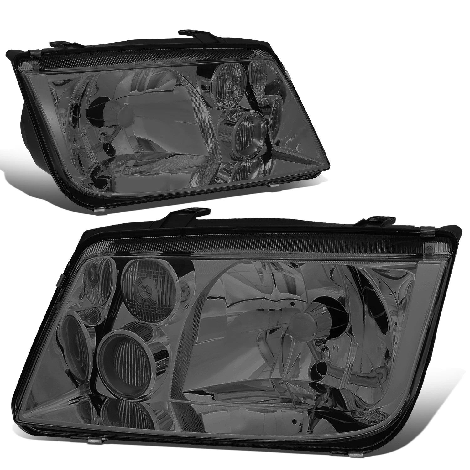 Pair of Smoked Housing Clear Lens Headlights for VW Jetta Mk4 (1999–2005)