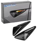 Black Carbon Fiber Style Side Camera Decoration for Tesla Model 3 & Y (2018–2024)