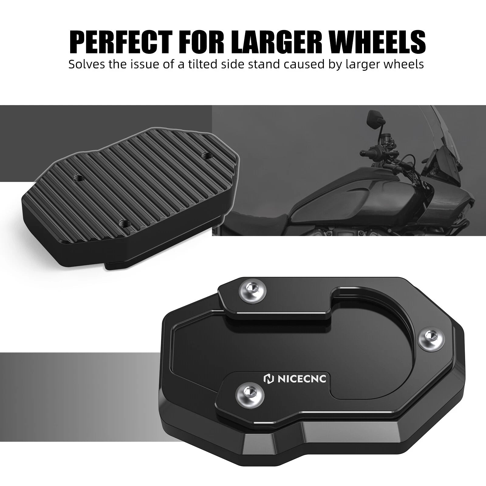 Side Stand Kickstand Enlarge Plate Riser Pad for Harley Sportster S (2021–2023)