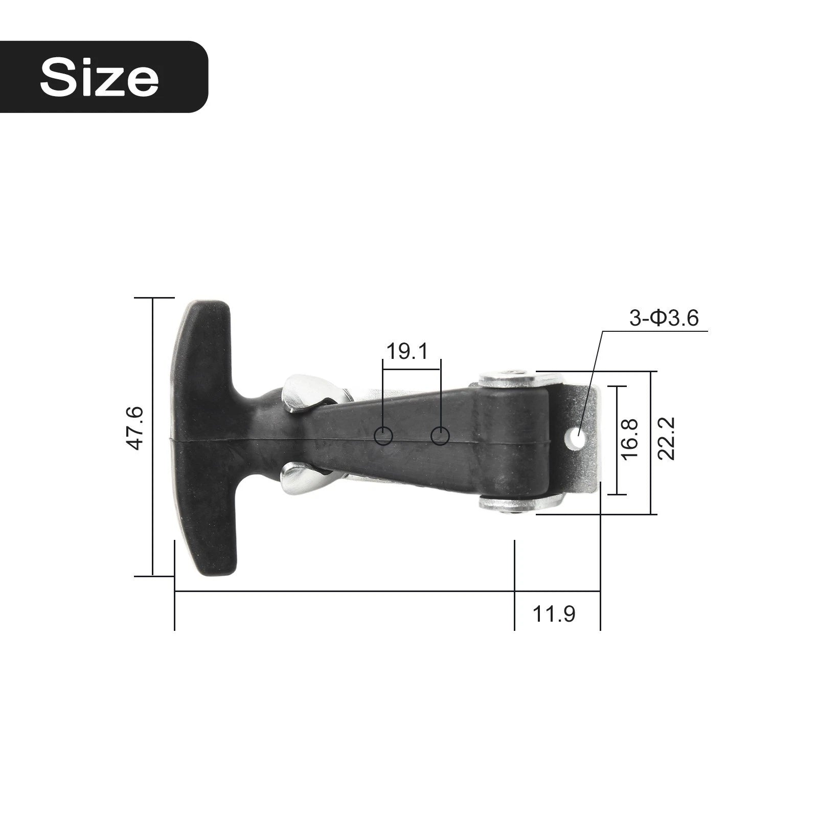 Elastic Stainless Steel Rubber Hood Catch for Universal Applications (4" - 7")