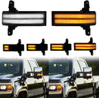 2X LED Smoked Lens Dynamic Side Mirror Lights for Chevy Silverado Sierra (2014–2019)
