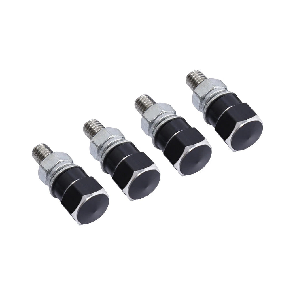 Set of 4 Aluminum Black & Silver Hex License Plate Frame Bolts for Harley Honda